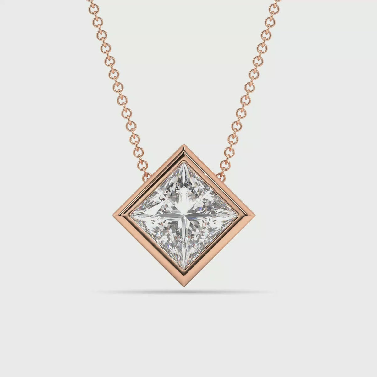 Bezel Set Lab Grown Diamond Solitaire Pendant — LGRFP0027-1.mp4