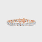 MET-WB-0033 | 14K Rose Gold | LGBO90043 | Rose Gold 21ctw Lab Grown Diamond Tennis Bracelet | LGBO90043-1.mp4
