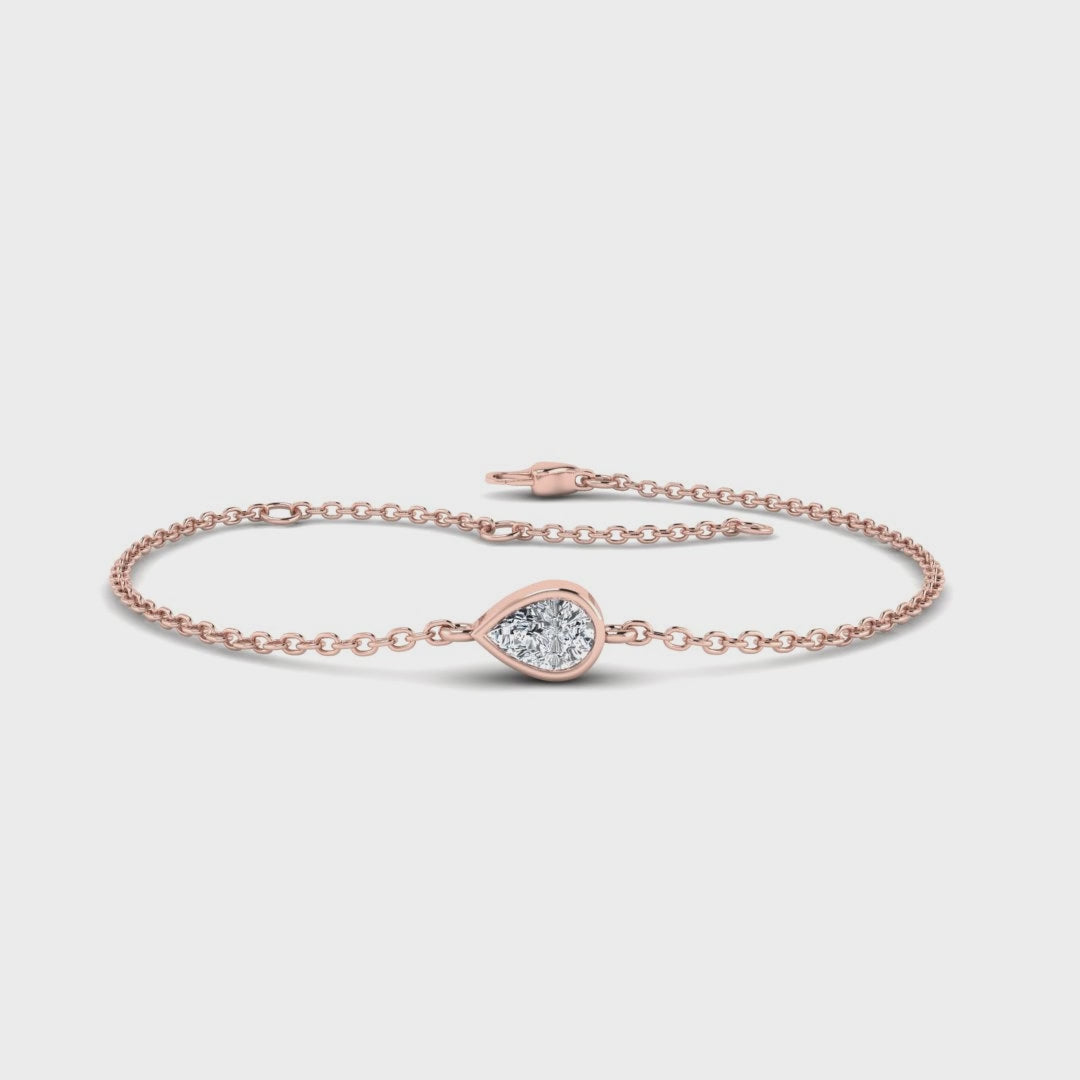 MET-WB-0021 | 14K Rose Gold | LGBT0113 | Rose Gold Pear Bezel Bracelet (1/2ct) | LGBT0113-1.mp4