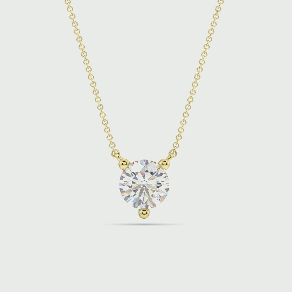 Three Prong Lab Grown Diamond Solitaire Pendant — LGP500009-1.mp4
