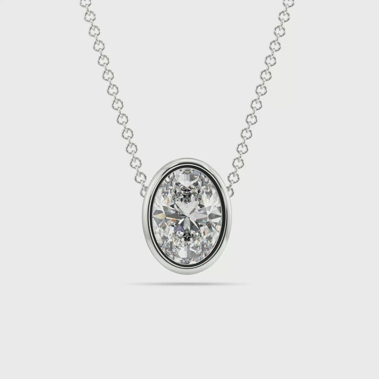Bezel Set Lab Grown Diamond Solitaire Pendant — LGWFP0051-1.mp4