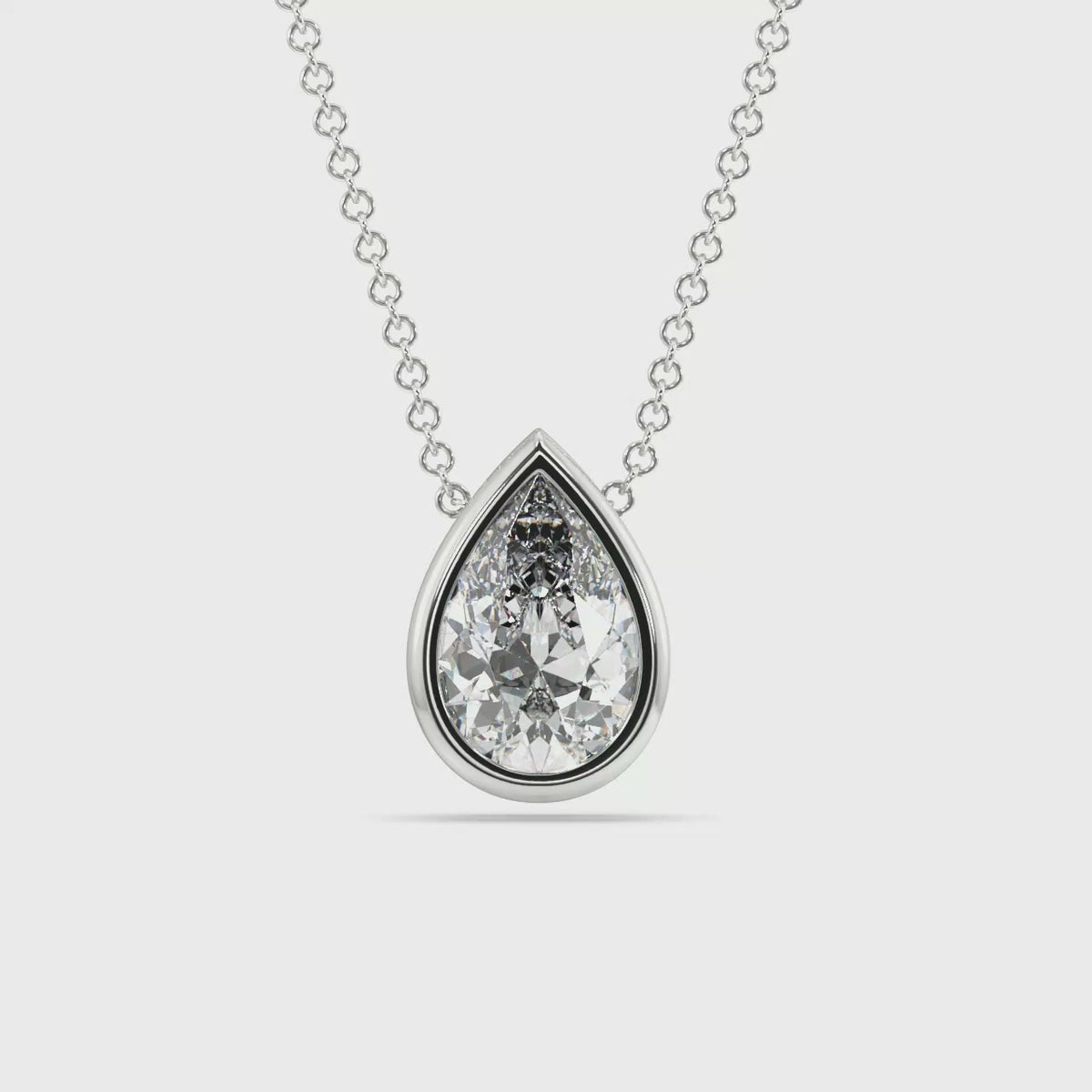 Bezel Set Lab Grown Diamond Solitaire Pendant — LGWFP0063-1.mp4