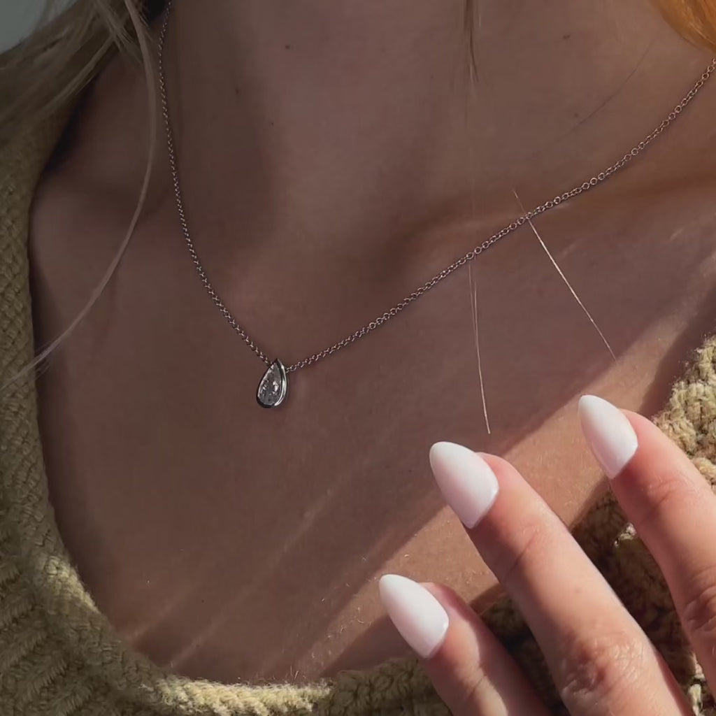 Bezel Set Lab Grown Diamond Solitaire Pendant — LGP100012-vid.mp4