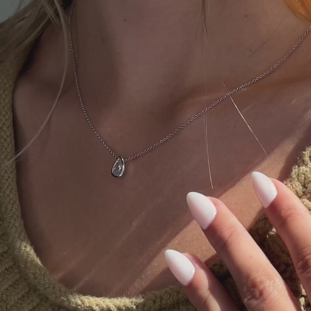 Bezel Set Lab Grown Diamond Solitaire Pendant — LGP100012-vid.mp4