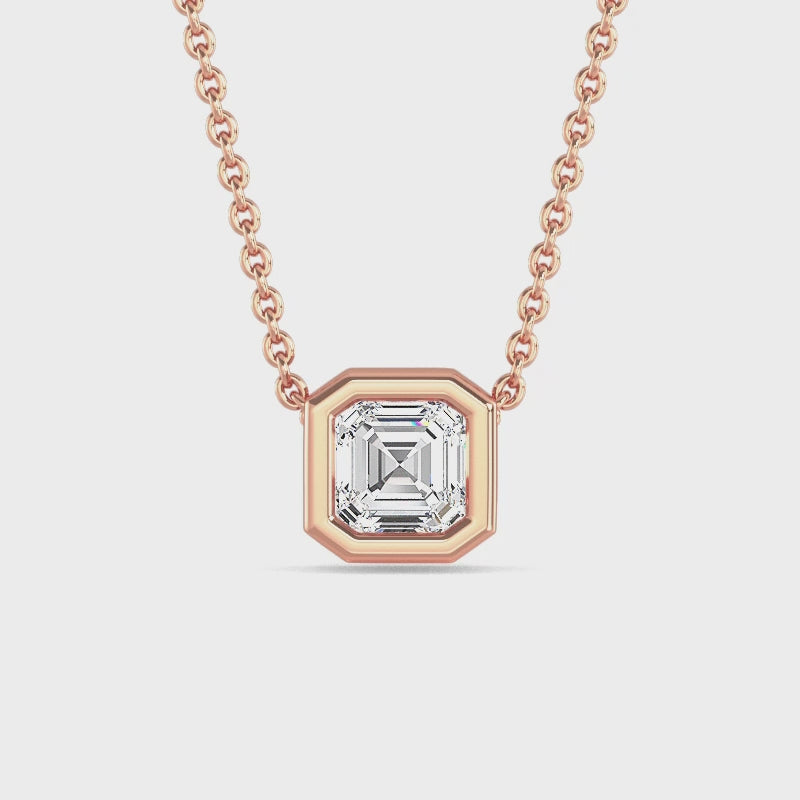 Petite Bezel Lab Grown Diamond Solitaire Pendant — LGPBZ0029-1.mp4