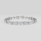 MET-WB-0001 | 14K White Gold | LGBO90028 | White Gold Mixed Shaped Tennis Lab Grown Diamond Bracelet (10ctw) | LGBO90028-1.mp4