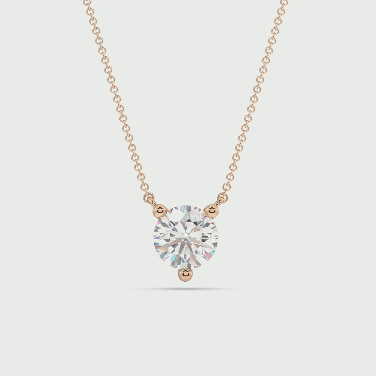 Three Prong Lab Grown Diamond Solitaire Pendant — LGP500010-1.mp4