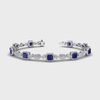 MET-WB-0058 | 14K White Gold | LGBT0175 | White Gold Sapphire & Diamond Halo Bracelet (6-1/2ctw) | LGBT0175-1.mp4