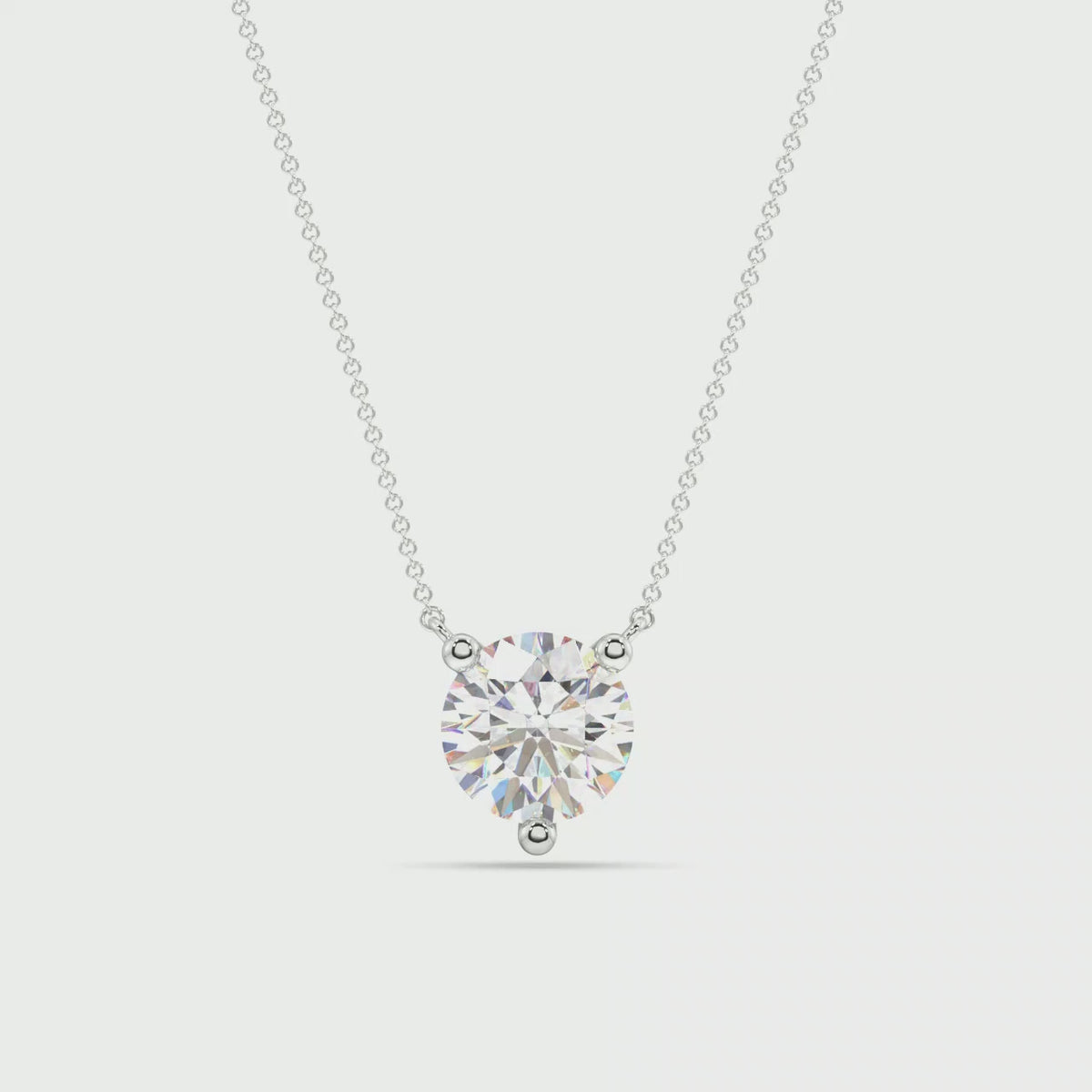 Three Prong Lab Grown Diamond Solitaire Pendant — LGP100018-1.mp4