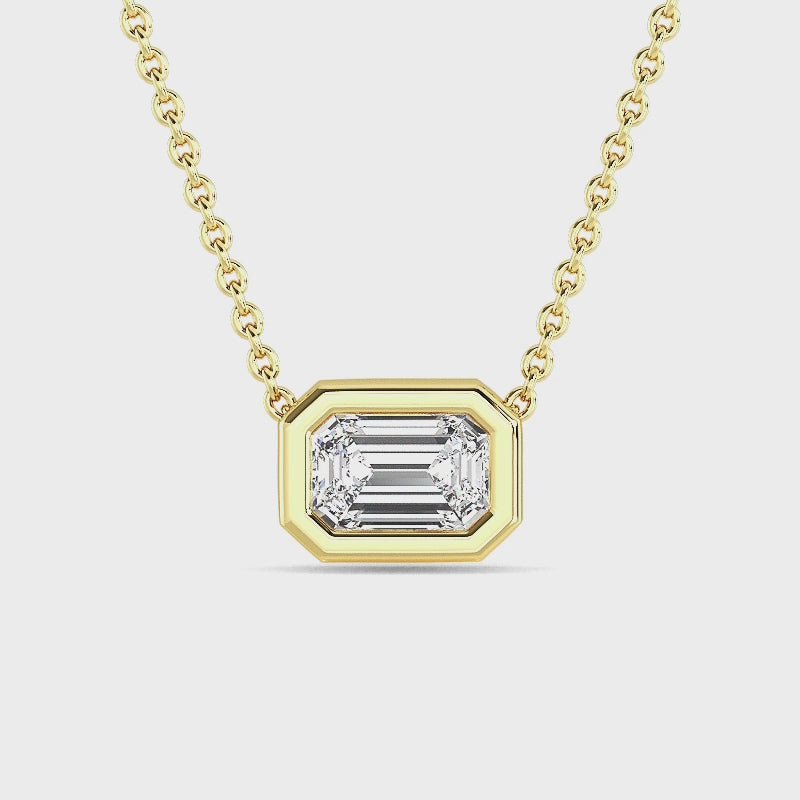 Petite Bezel Lab Grown Diamond Solitaire Pendant — LGPBZ0044-1.mp4