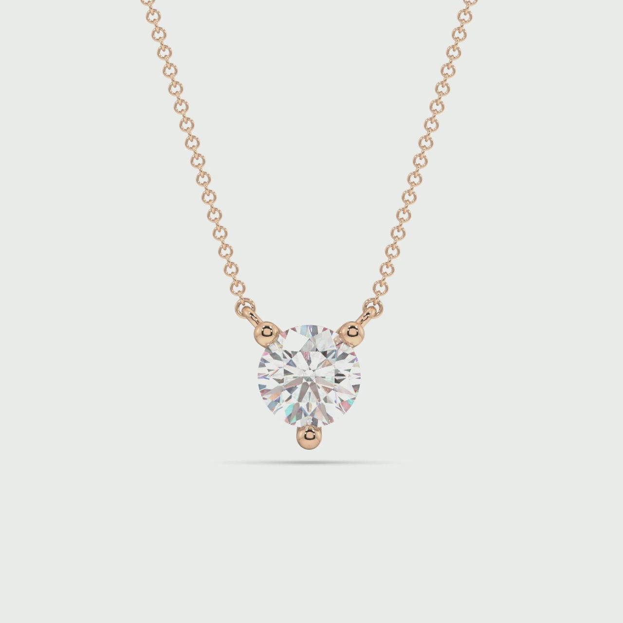Three Prong Lab Grown Diamond Solitaire Pendant — LGP330020-1.mp4
