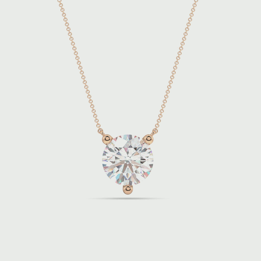 Three Prong Lab Grown Diamond Solitaire Pendant — LGPO20007-1.mp4