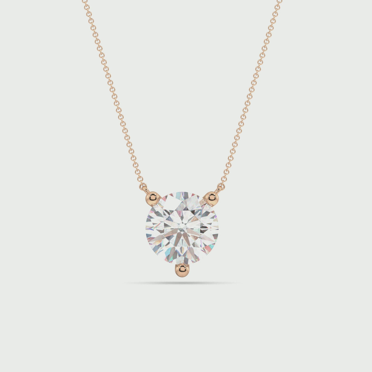 Three Prong Lab Grown Diamond Solitaire Pendant — LGPO20007-1.mp4