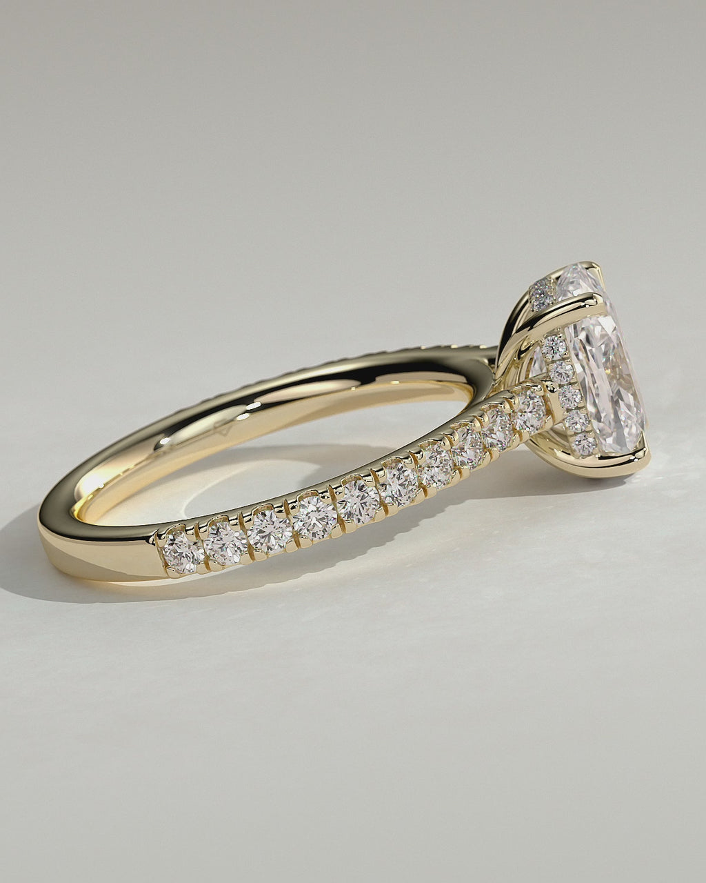 MET 0046 Elongated Cushion Solitaire Engagement Ring