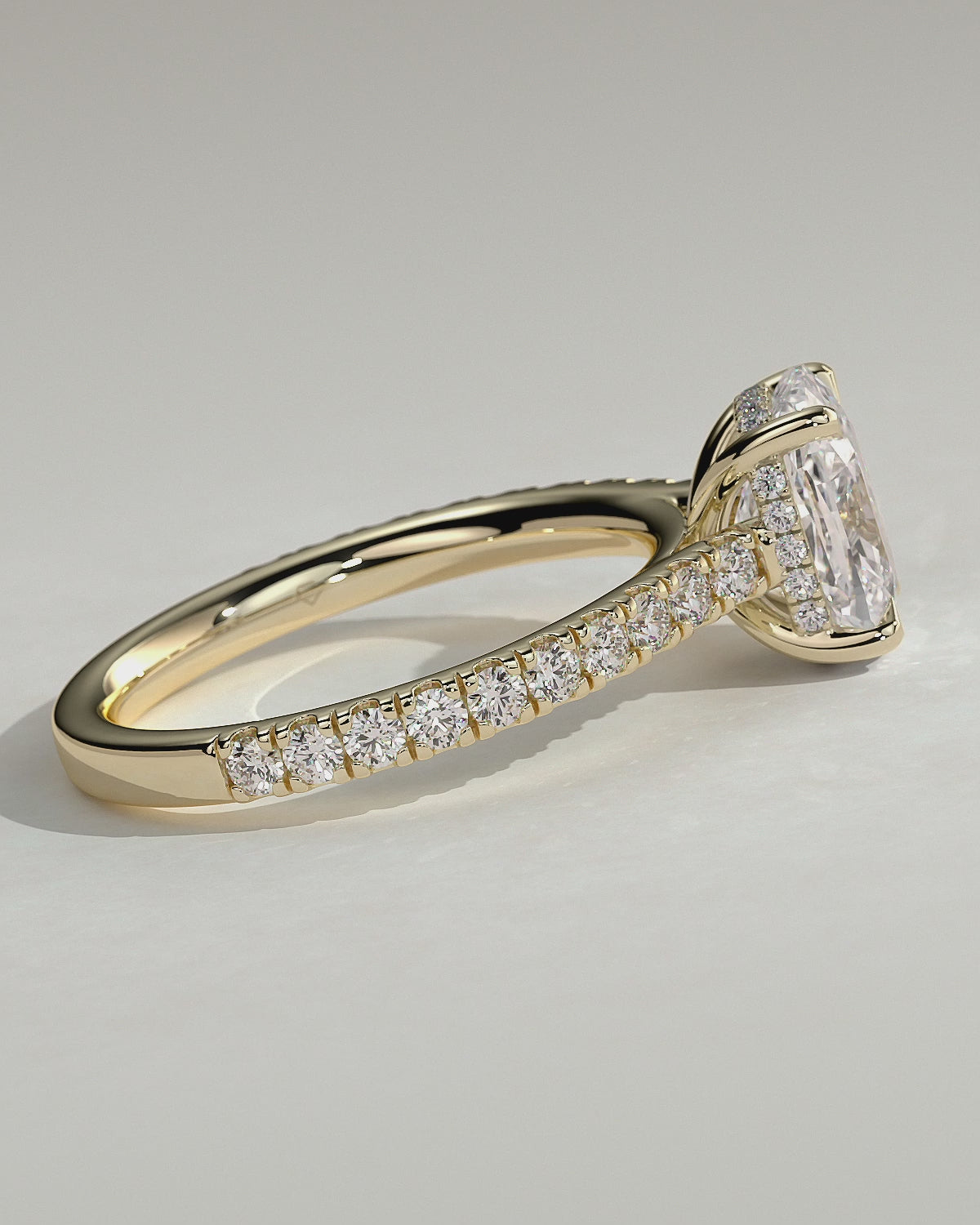 MET 0046 Elongated Cushion Solitaire Engagement Ring