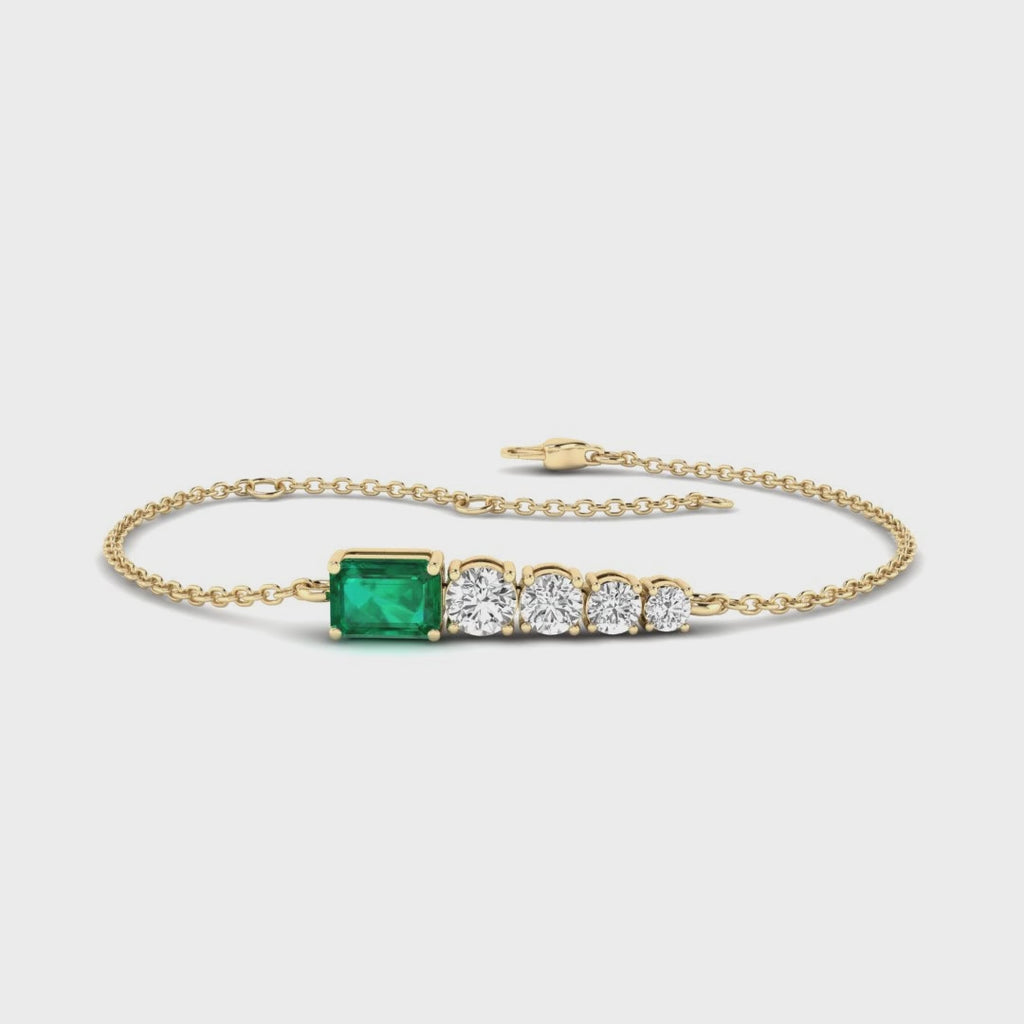 MET-WB-0054 | 14K Yellow Gold | LGBT0143 | Yellow Gold Kate Emerald & Diamond Bracelet | LGBT0143-1.mp4