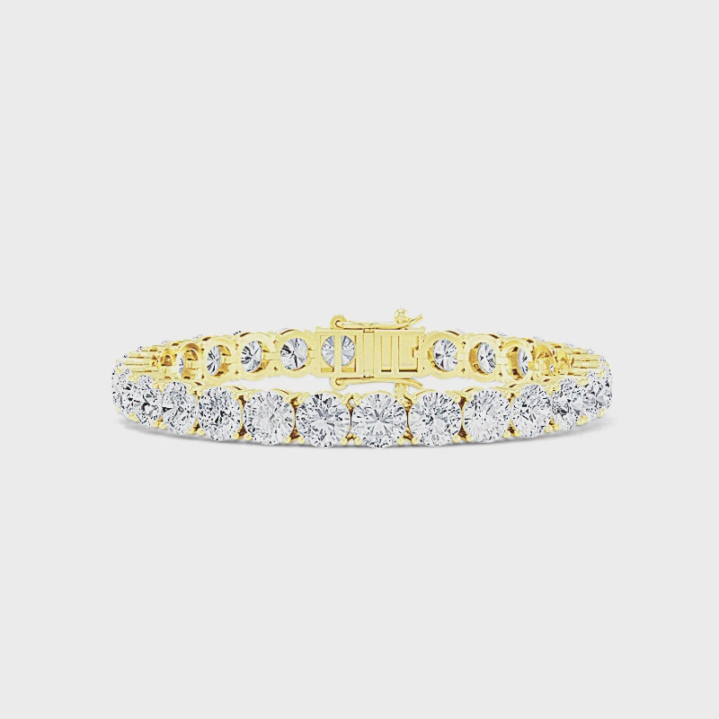MET-WB-0033 | 14K Yellow Gold | LGBO90042 | Yellow Gold 21ctw Lab Grown Diamond Tennis Bracelet | LGBO90042-1.mp4