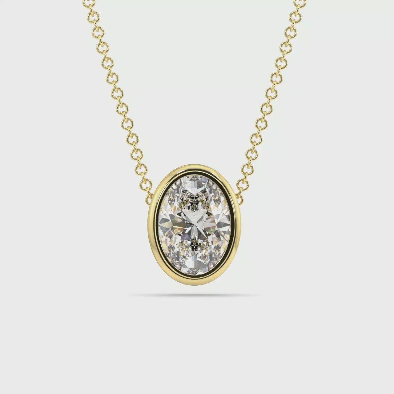 Bezel Set Lab Grown Diamond Solitaire Pendant — LGP100003-1.mp4