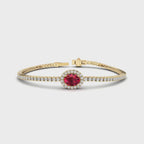 MET-WB-0079 | 14K Yellow Gold | LGBT0186 | Yellow Gold Oval Ruby Diamond Bracelet | LGBT0186-1.mp4
