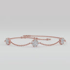 MET-WB-0006 | 14K Rose Gold | LGBT0058 | Rose Gold Station Cluster Adjustable Lab Grown Diamond Bracelet (3/8ctw) | LGBT0058-1.mp4