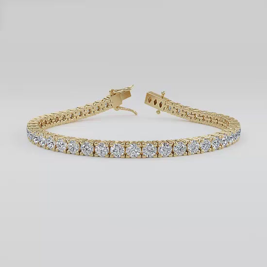 MET-WB-0027 | 14K Yellow Gold | LGB700002 | Yellow Gold 7ctw Lab Grown Diamond Tennis Bracelet | LGB700002-1.mp4