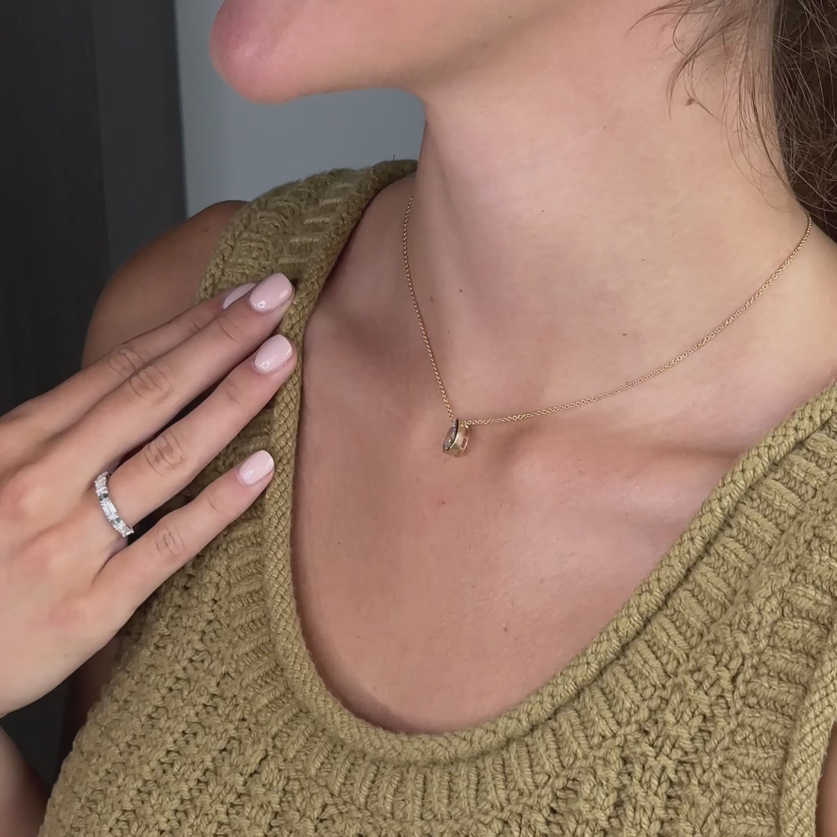 Bezel Set Lab Grown Diamond Solitaire Pendant — LGP100002-vid.mp4