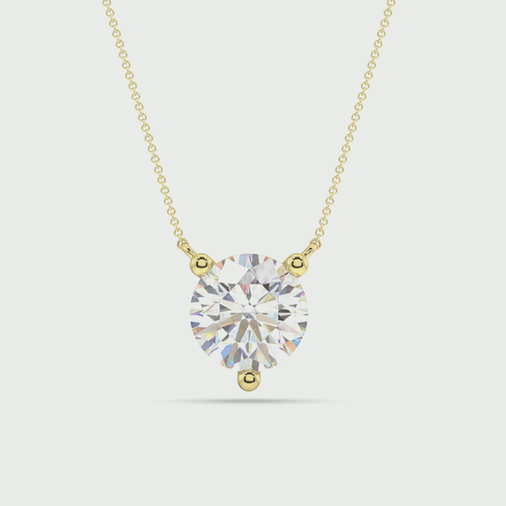 Three Prong Lab Grown Diamond Solitaire Pendant — LGPO20008-1.mp4