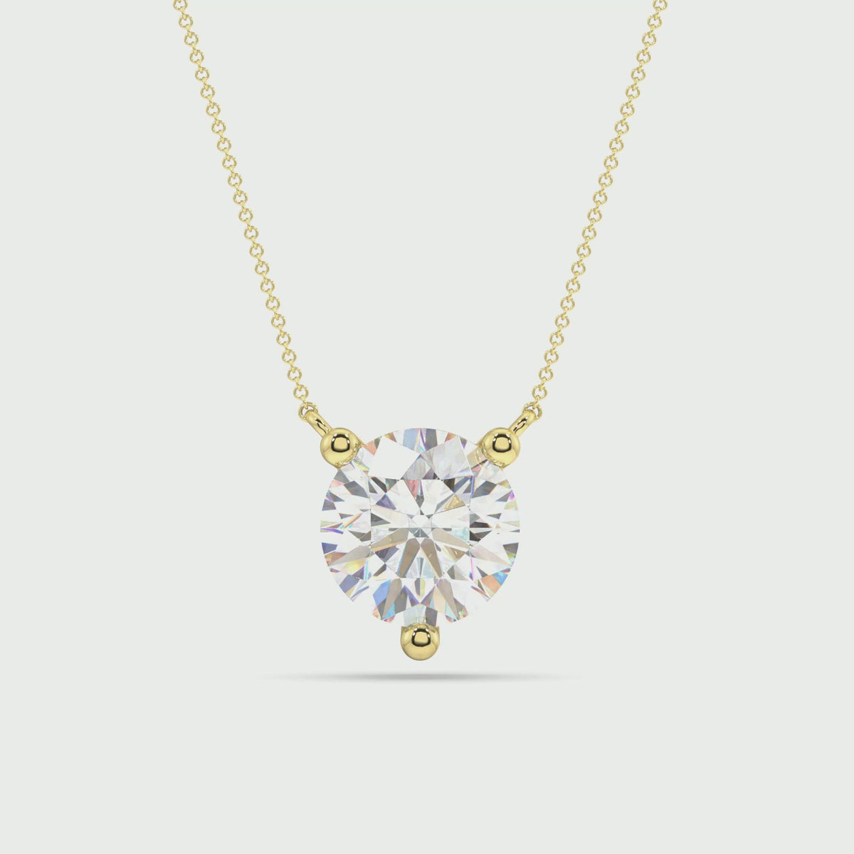 Three Prong Lab Grown Diamond Solitaire Pendant — LGPO20008-1.mp4
