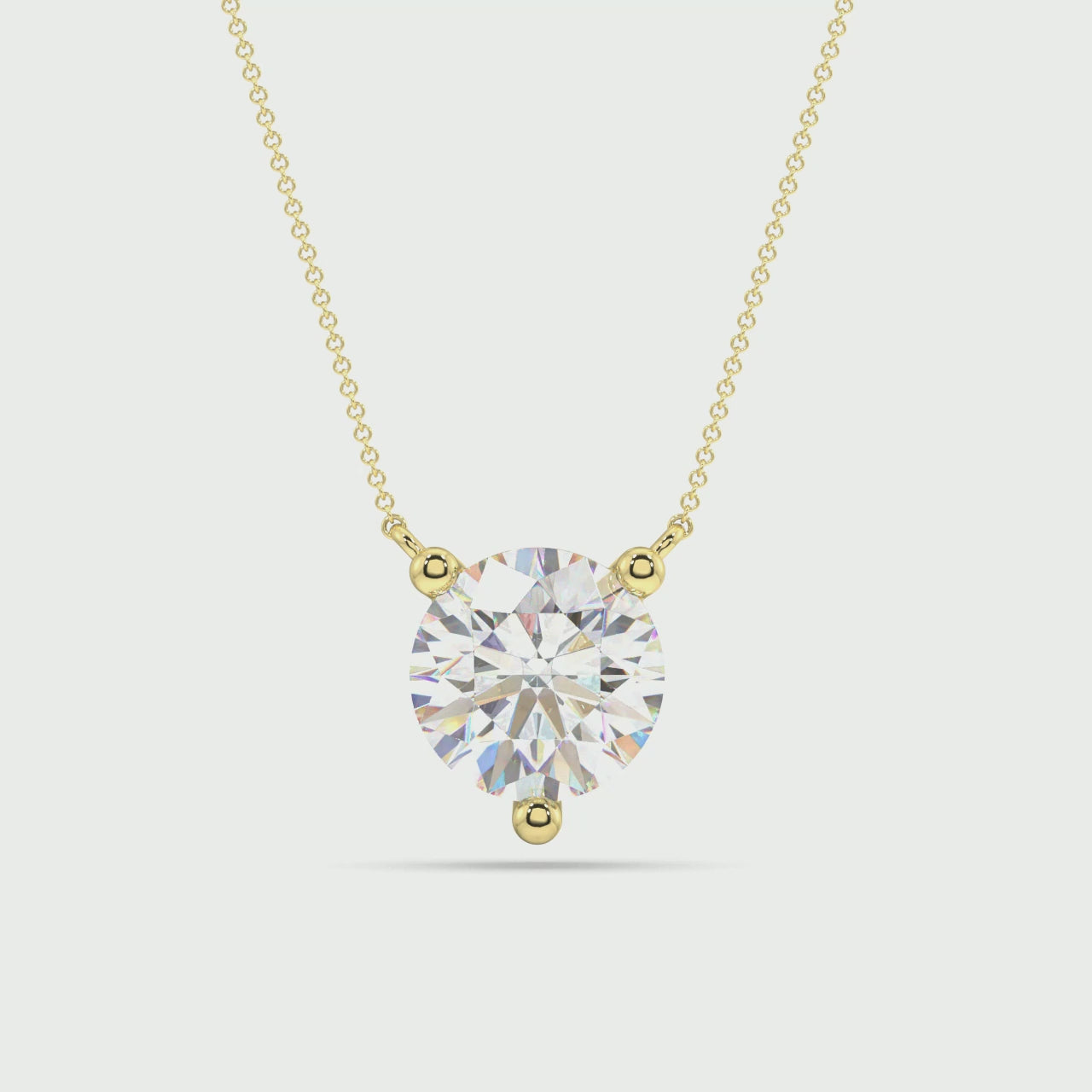 Three Prong Lab Grown Diamond Solitaire Pendant — LGPO20008-1.mp4