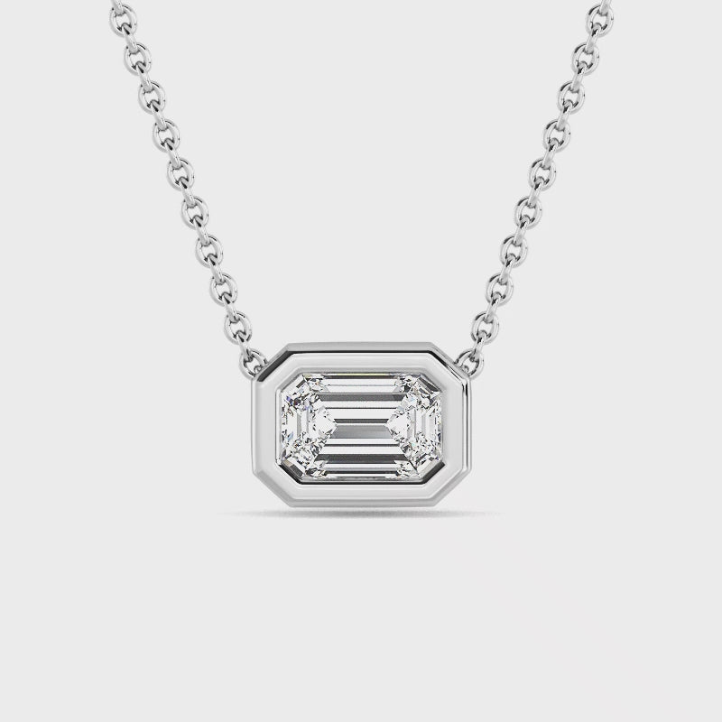 Petite Bezel Lab Grown Diamond Solitaire Pendant — LGPBZ0037-1.mp4