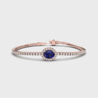 MET-WB-0078 | 14K Rose Gold | LGBT0181 | Rose Gold Oval Sapphire Diamond Bracelet | LGBT0181-1.mp4