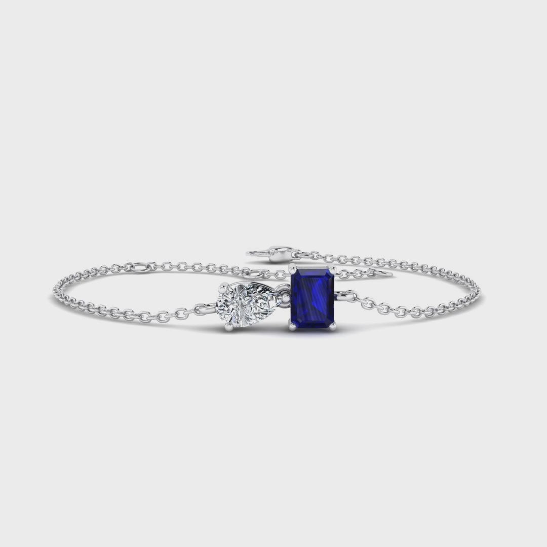 MET-WB-0068 | 14K White Gold | LGBT0134 | White Gold Toi Et Moi Sapphire Bracelet | LGBT0134-1.mp4