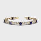 MET-WB-0058 | 14K Yellow Gold | LGBT0178 | Yellow Gold Sapphire & Diamond Halo Bracelet (6-1/2ctw) | LGBT0178-1.mp4