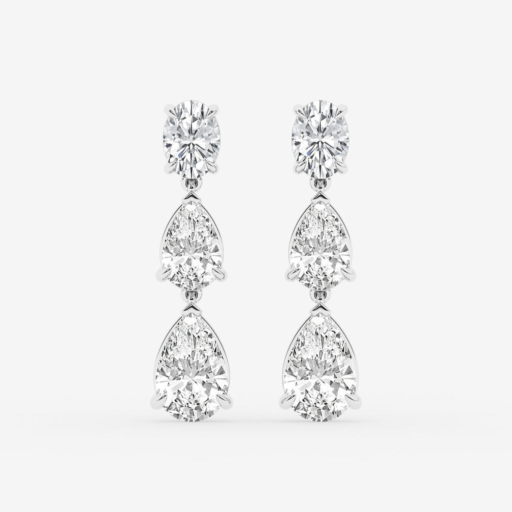 GBK004 | Source pear and oval diamond drop earrings video
