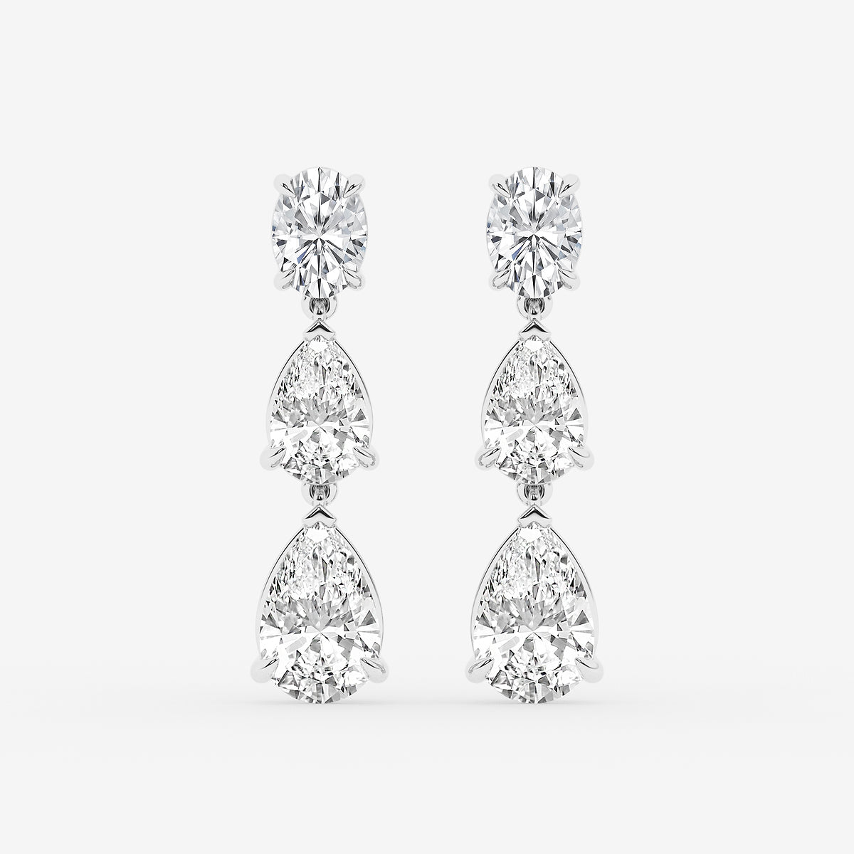 GBK004 | Source pear and oval diamond drop earrings video