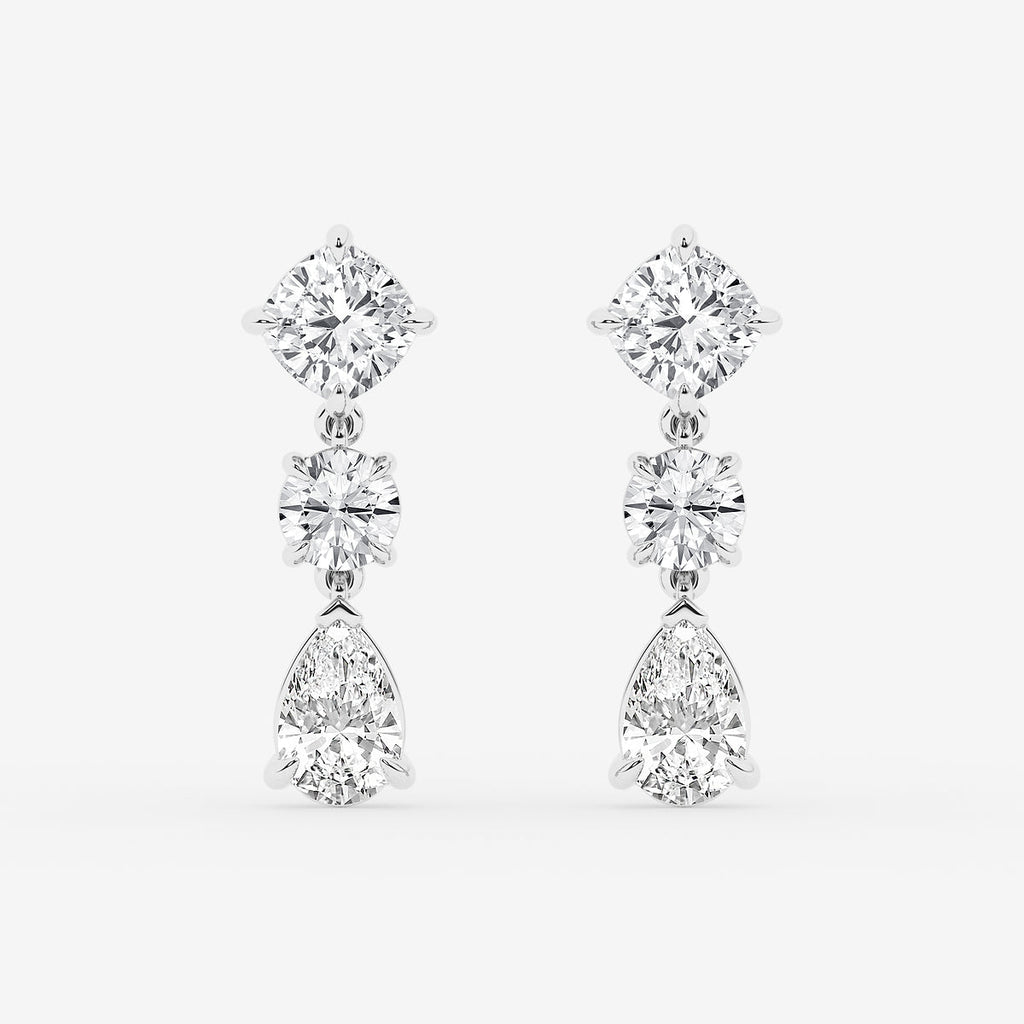 GBK005 | Source multi-shape diamond drop earrings video