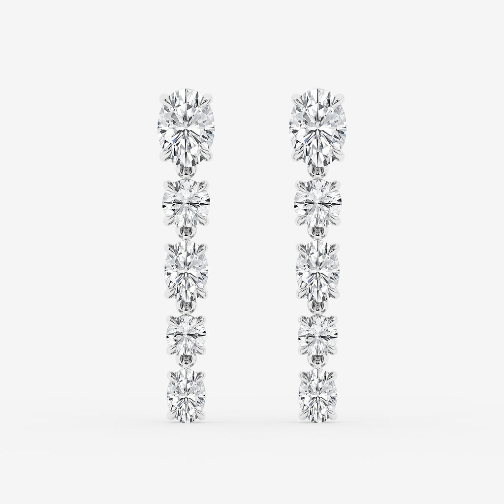 GBK009 source oval and round diamond drop earrings video