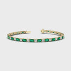 MET-WB-0065 | 14K Yellow Gold | LGBT0161 | Yellow Gold Azalea Emerald & Diamond Bracelet | LGBT0161-1.mp4