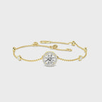 MET-WB-0009 | 14K Yellow Gold | LGBT0071 | Yellow Gold Round Halo Adjustable Lab Grown Diamond Bracelet (9/10ctw) | LGBT0071-1.mp4