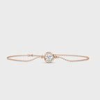 MET-WB-0023 | 14K Rose Gold | LGBT0053 | Rose Gold Classic Round Bezel Adjustable Lab Grown Diamond Bracelet (1/2ct) | LGBT0053-1.mp4