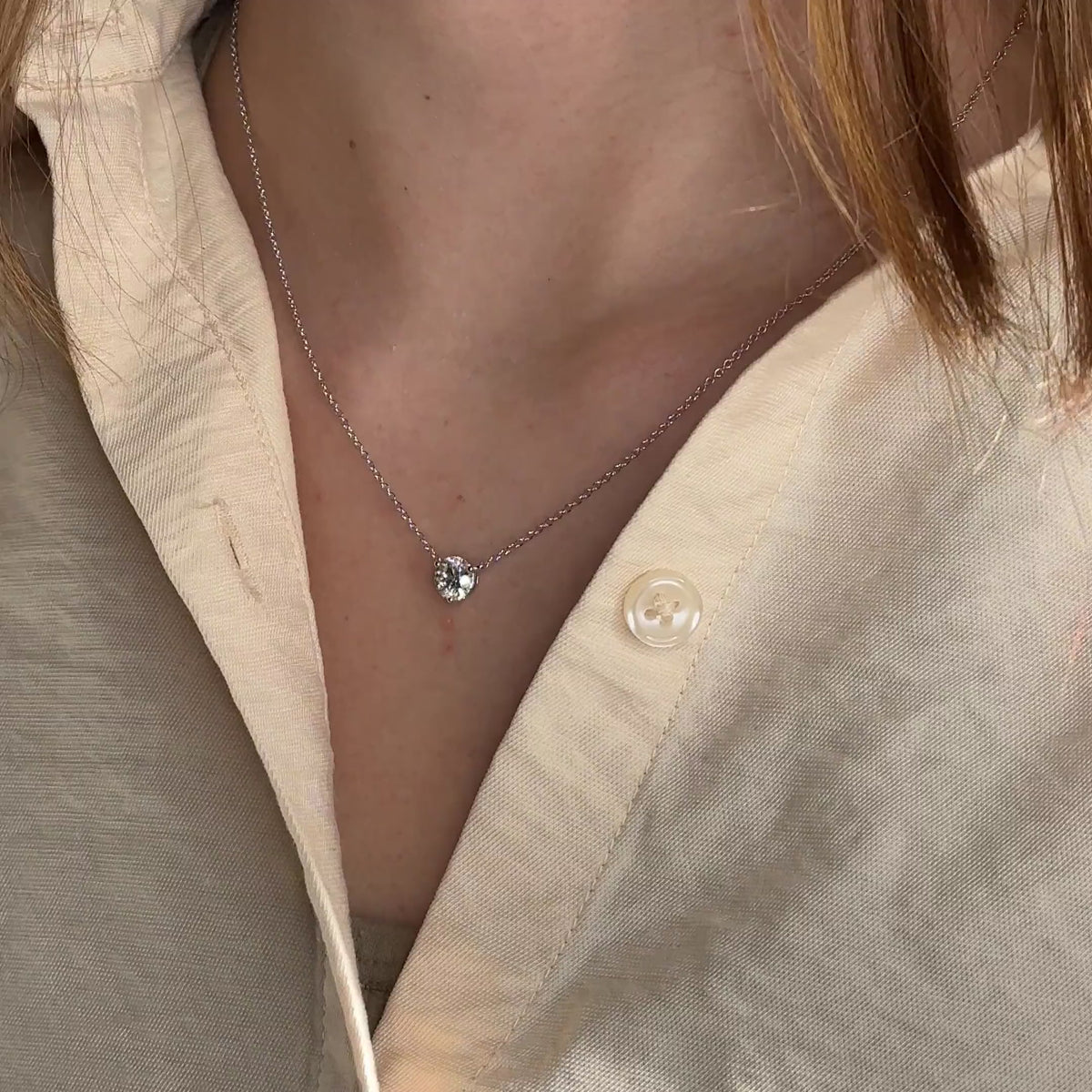 Three Prong Lab Grown Diamond Solitaire Pendant — LGP100018-vid.mp4
