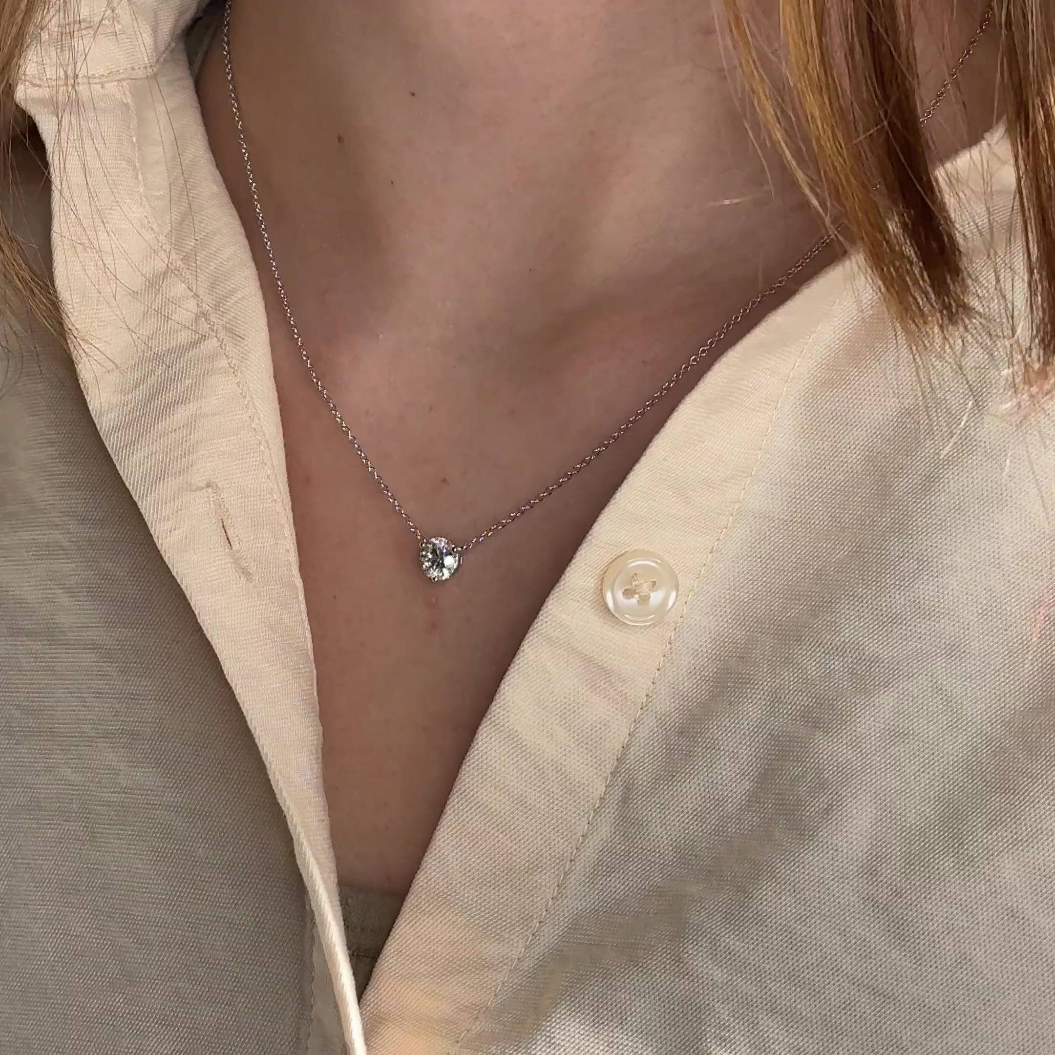 Three Prong Lab Grown Diamond Solitaire Pendant — LGP100018-vid.mp4