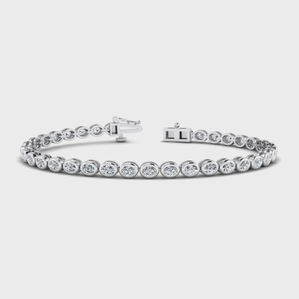 MET-WB-0020 | 14K White Gold | LGB300014 | White Gold Airy Oval Bezel Tennis Bracelet (3-1/2ctw) | LGB300014-1.mp4