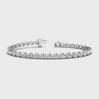 MET-WB-0020 | 14K White Gold | LGB300014 | White Gold Airy Oval Bezel Tennis Bracelet (3-1/2ctw) | LGB300014-1.mp4