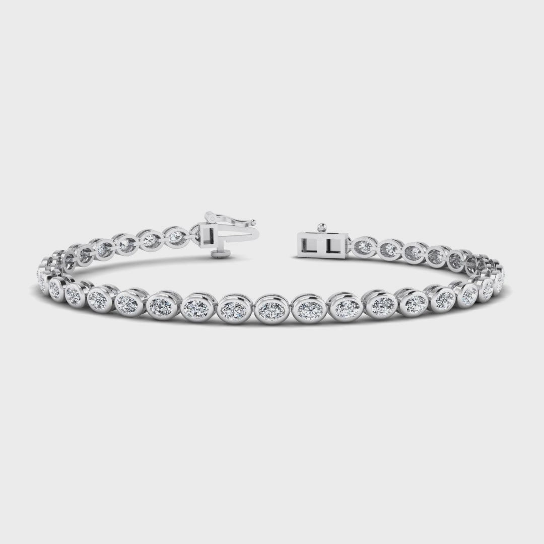 MET-WB-0020 | 14K White Gold | LGB300014 | White Gold Airy Oval Bezel Tennis Bracelet (3-1/2ctw) | LGB300014-1.mp4