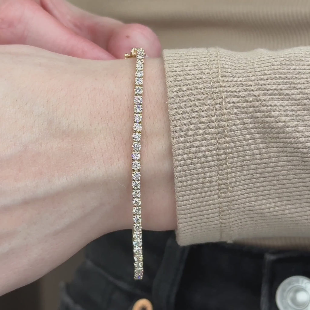 MET-WB-0034 | 14K Yellow Gold | LGB400010 | Yellow Gold 4ctw Lab Grown Diamond Tennis Bracelet | LGB400010-vid.mp4