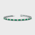 MET-WB-0065 | 14K White Gold | LGBT0158 | White Gold Azalea Emerald & Diamond Bracelet | LGBT0158-1.mp4