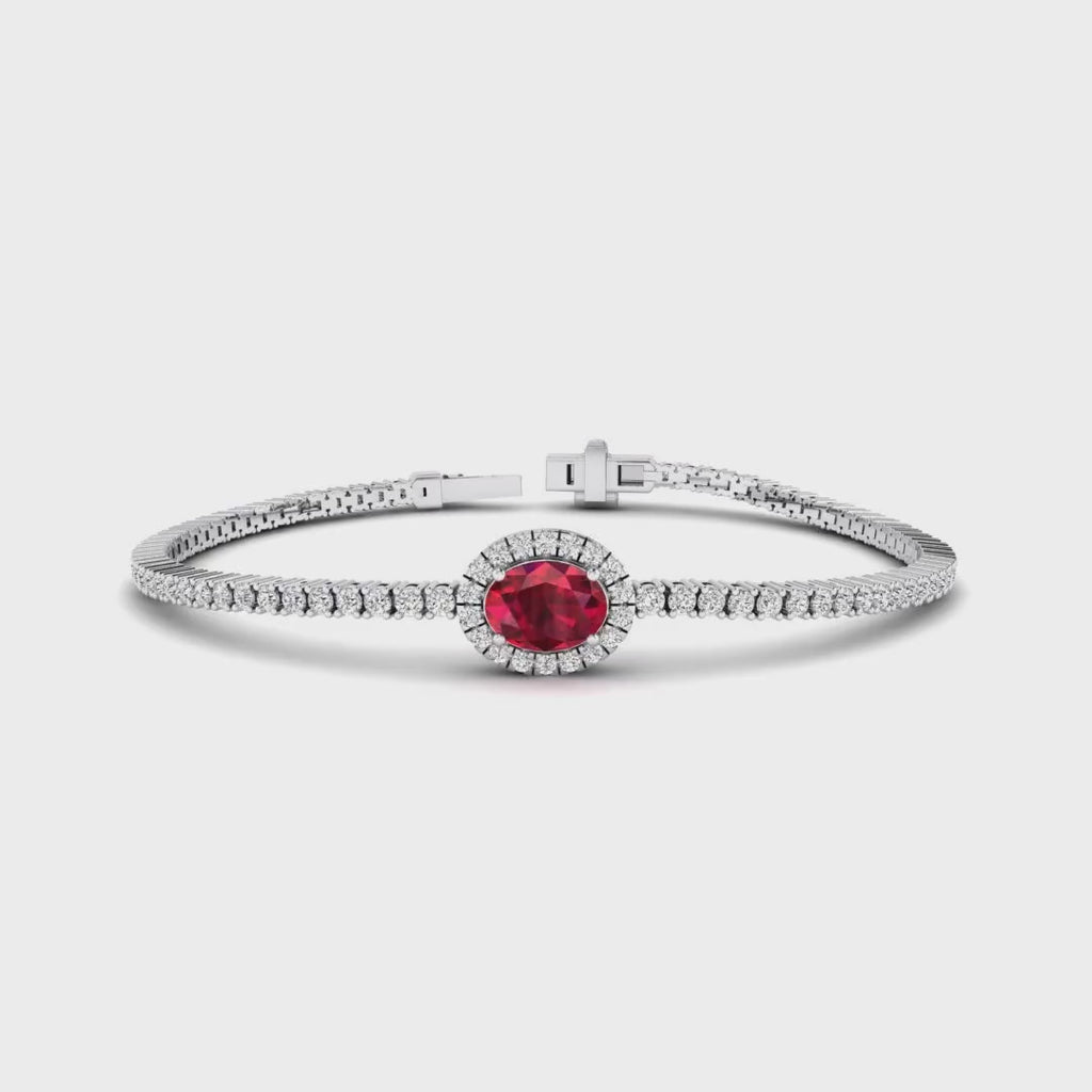 MET-WB-0079 | 14K White Gold | LGBT0183 | White Gold Oval Ruby Diamond Bracelet | LGBT0183-1.mp4