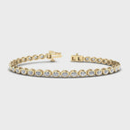 MET-WB-0020 | 14K Yellow Gold | LGB300015 | Yellow Gold Airy Oval Bezel Tennis Bracelet (3-1/2ctw) | LGB300015-1.mp4