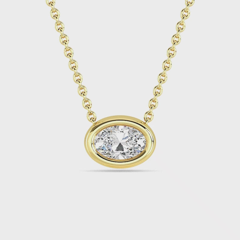 Petite Bezel Lab Grown Diamond Solitaire Pendant — LGPBZ0046-1.mp4